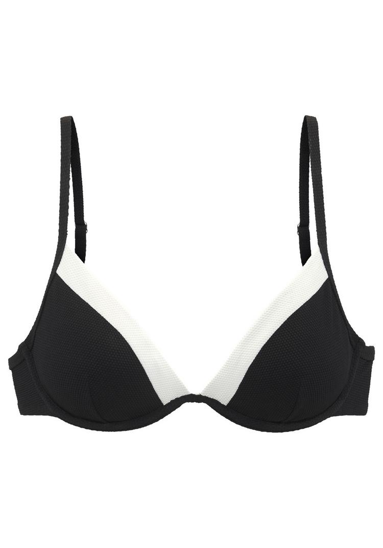 Lascana Lascana B&uuml;gel-Bikini-Top Bikini Oberteil Damen - schwarz-creme - 0 | SportScheck