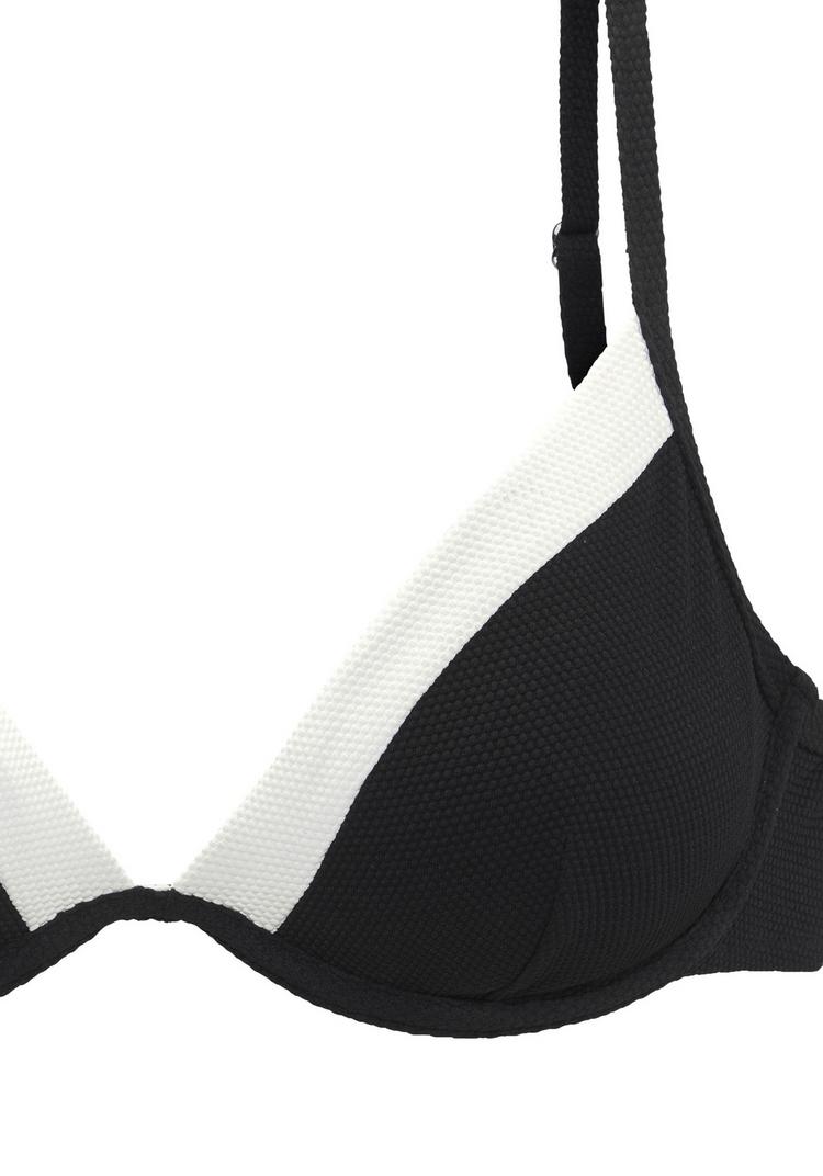 Lascana Lascana B&uuml;gel-Bikini-Top Bikini Oberteil Damen - schwarz-creme - 0 | SportScheck