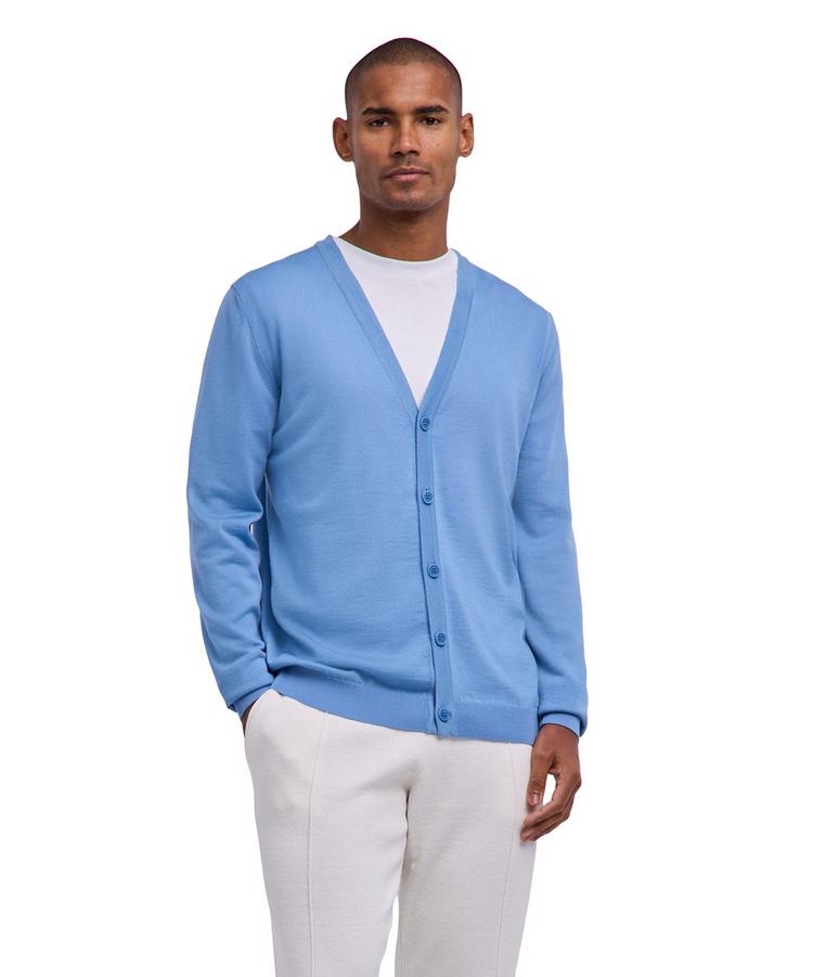 Falke Falke Merino X-Fine Cardigan Strickpullover Herren - sky blue (6876) - 0 | SportScheck