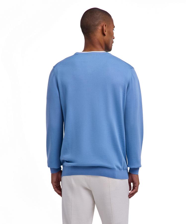 Falke Falke Merino X-Fine V-Neck Strickpullover Herren - sky blue (6876) - 0 | SportScheck