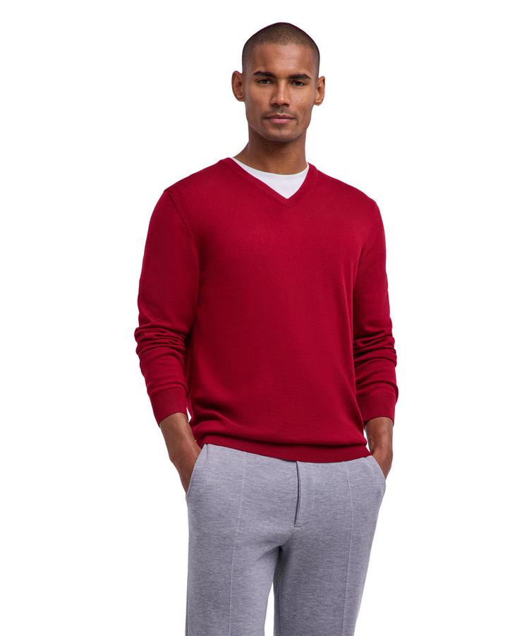 Falke Falke Merino X-Fine V-Neck Strickpullover Herren - red velvet (8264) - 0 | SportScheck