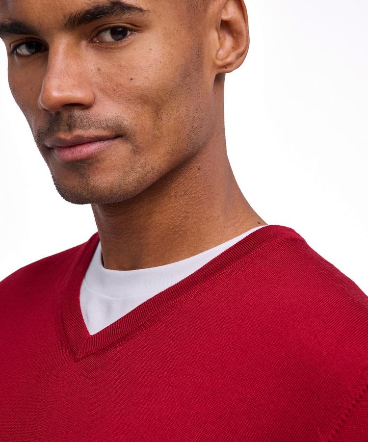 Falke Falke Merino X-Fine V-Neck Strickpullover Herren - red velvet (8264) - 3 | SportScheck