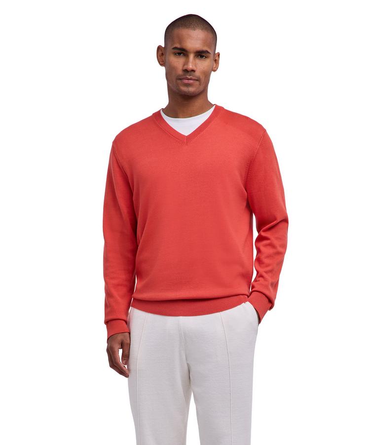 Falke Falke Cotton V-Neck Strickpullover Herren - rust (8404) - 0 | SportScheck
