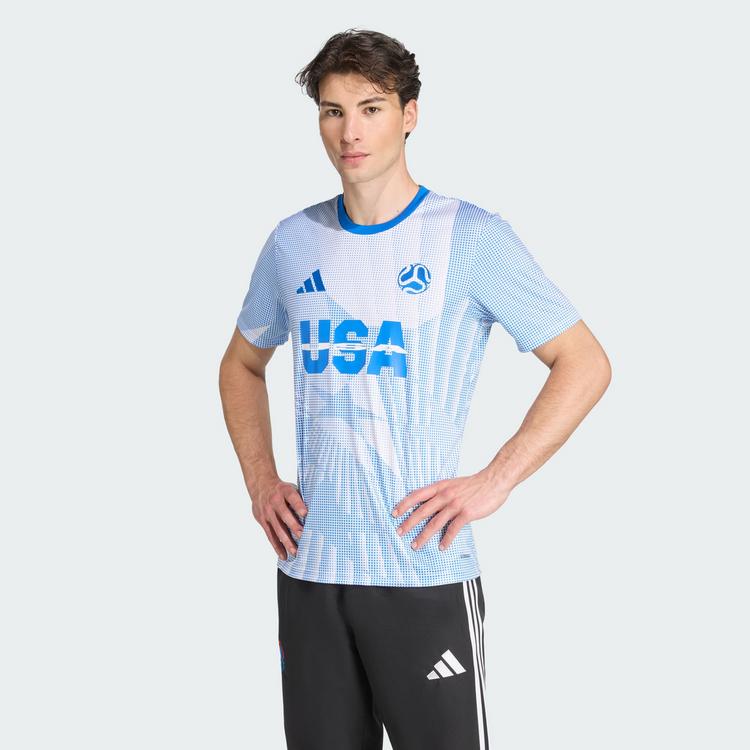 adidas adidas USA Jersey Trikot Herren - White / Glow Blue - 0 | SportScheck