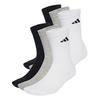 adidas Cushioned Crew Socken, 6 Paar Socken - White / Medium Grey Heather / Black