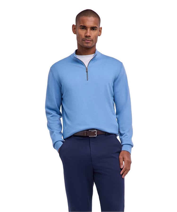 Falke Falke Merino X-Fine Half-Zip Strickpullover Herren - sky blue (6876) - 0 | SportScheck