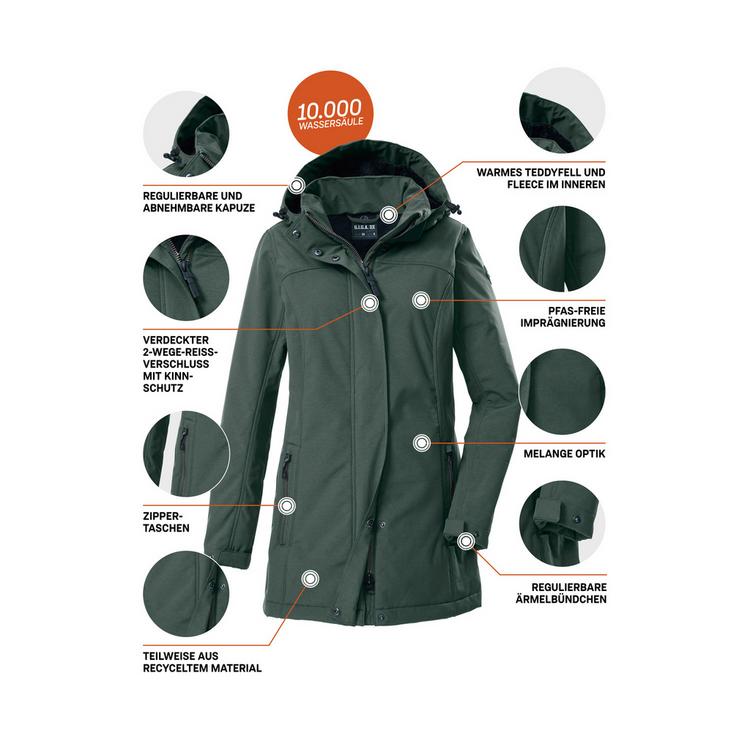 G.I.G.A. DX by killtec G.I.G.A. DX by killtec GW 36 WMN SFTSHLL PRK Funktionsmantel Damen - Gr&uuml;n2069 - 3 | SportScheck