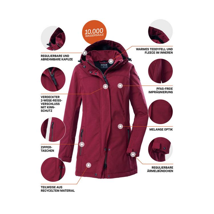 G.I.G.A. DX by killtec G.I.G.A. DX by killtec GW 36 WMN SFTSHLL PRK Funktionsmantel Damen - Bordeaux - 4 | SportScheck
