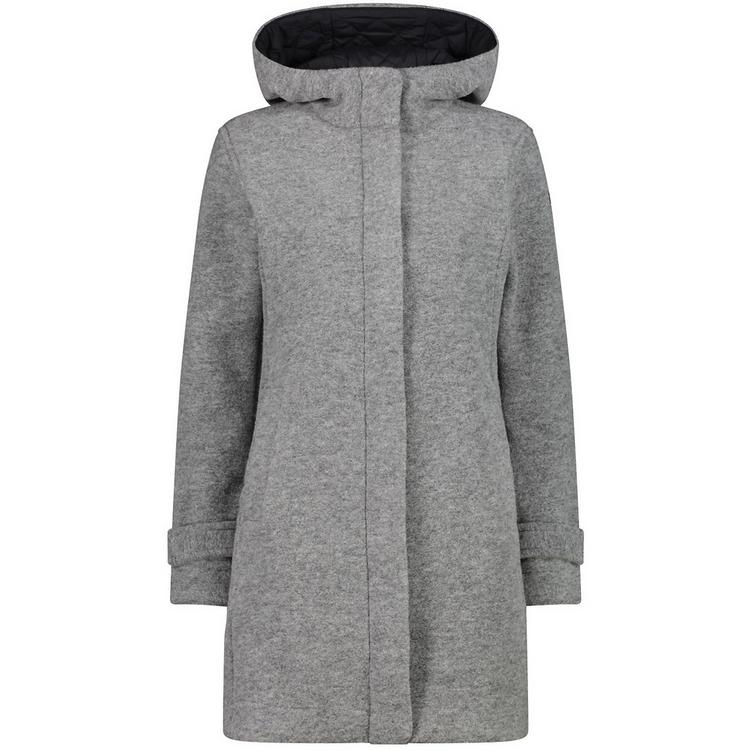 CMP CMP W COAT FIX HOODWOOLTECH Funktionsmantel Damen - Steingrau - 0 | SportScheck