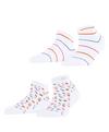 ESPRIT Flowers & Stripes SN 2 2-Pack Socken Damen - white (2000)