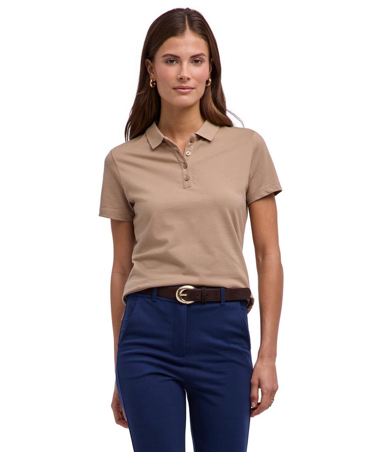Falke Falke Pima Piqu&eacute; Polo Poloshirt Damen - sesame (4390) - 0 | SportScheck