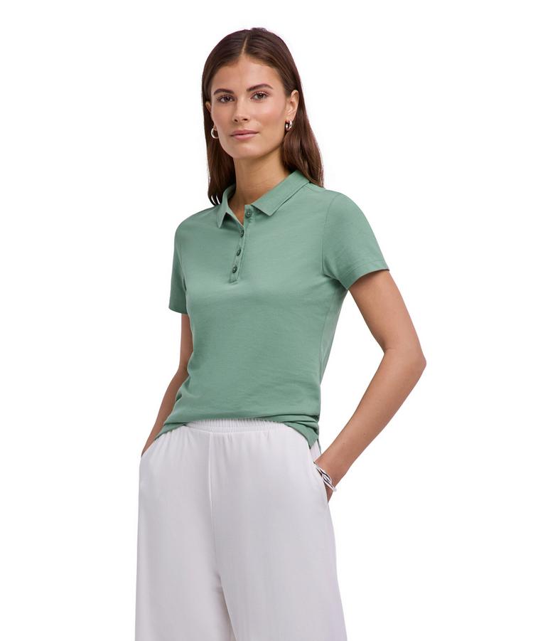 Falke Falke Pima Piqu&eacute; Polo Poloshirt Damen - sage (7538) - 0 | SportScheck