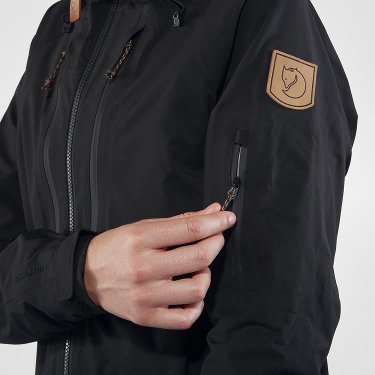 FJ&Auml;LLR&Auml;VEN FJ&Auml;LLR&Auml;VEN Keb Eco-Shell Jacket Funktionsjacke Damen - Schwarz - 10 | SportScheck