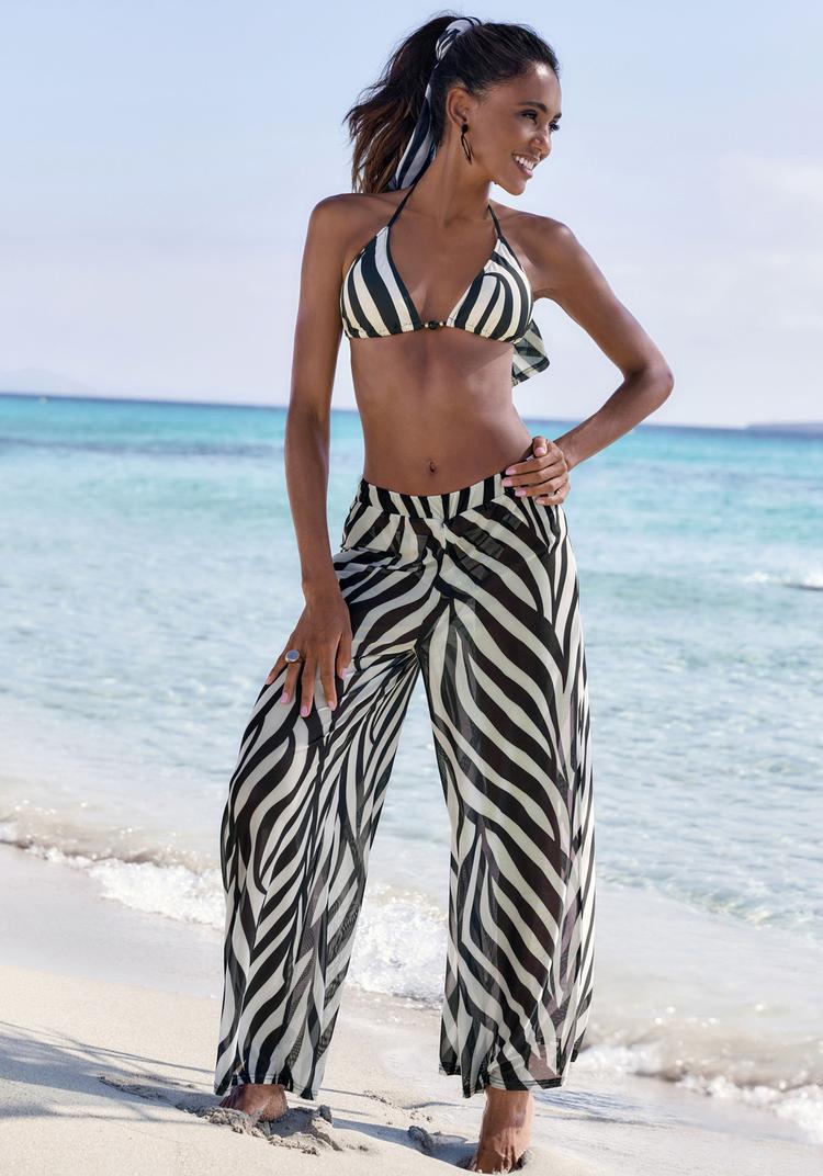 FRENCH CONNECTION FRENCH CONNECTION Strandhose Stoffhose Damen - schwarz-creme bedruckt - 1 | SportScheck