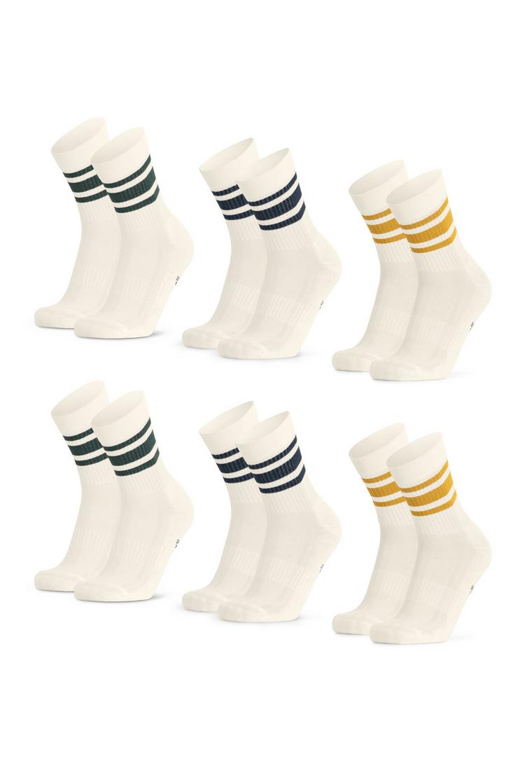 DANISH ENDURANCE DANISH ENDURANCE Tennis Crew Socken - offwhite green offwhite navy offwhite mustard - 0 | SportScheck