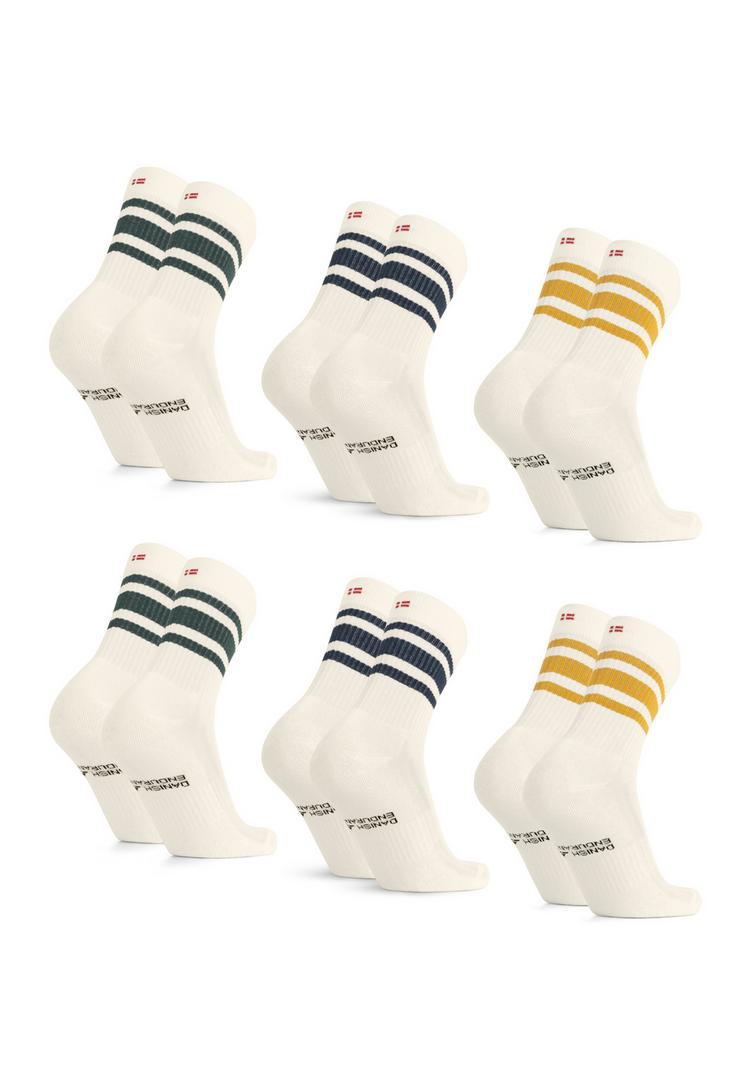 DANISH ENDURANCE DANISH ENDURANCE Tennis Crew Socken - offwhite green offwhite navy offwhite mustard - 0 | SportScheck