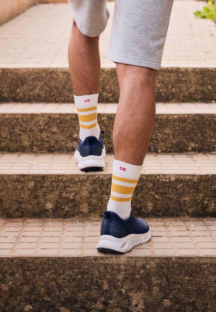 DANISH ENDURANCE DANISH ENDURANCE Tennis Crew Socken - offwhite green offwhite navy offwhite mustard - 0 | SportScheck