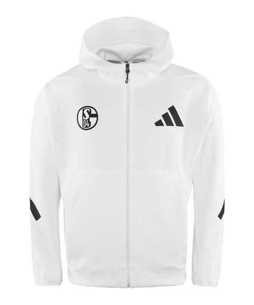 adidas FC Schalke 04 Z.N.E. Kapuzenjacke Wei&szlig; Trainingsjacke Herren