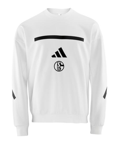 adidas FC Schalke 04 Z.N.E. Sweatshirt Wei&szlig; Funktionssweatshirt Herren