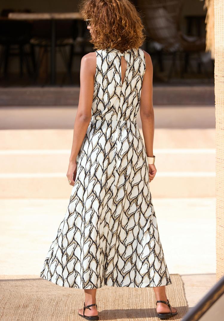 Lascana Lascana Jerseykleid Jerseykleid Damen - creme-khaki bedruckt - 0 | SportScheck