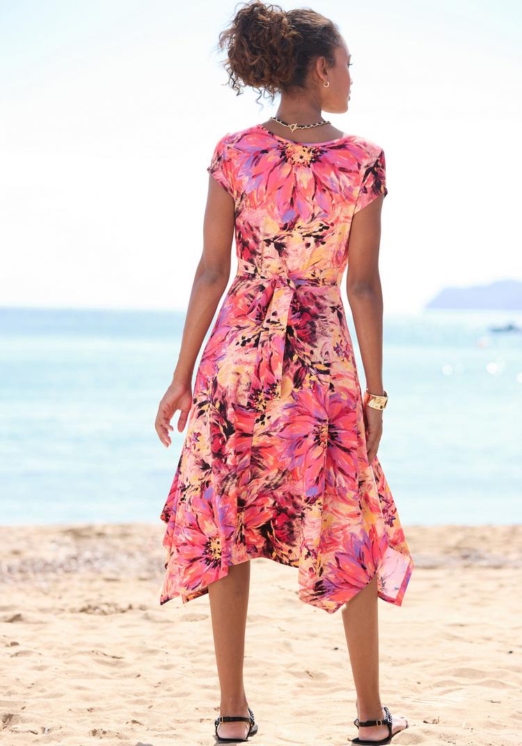 BEACH TIME BEACH TIME Sommerkleid Tr&auml;gerkleid Damen - pink bedruckt - 0 | SportScheck
