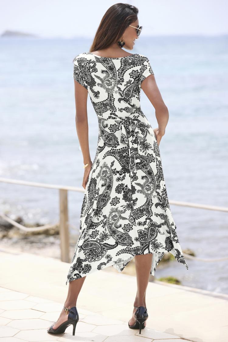 Lascana Lascana Sommerkleid Tr&auml;gerkleid Damen - schwarz - wei&szlig; - 0 | SportScheck