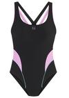 LASCANA Active Badeanzug Badeanzug Damen - schwarz-rosa