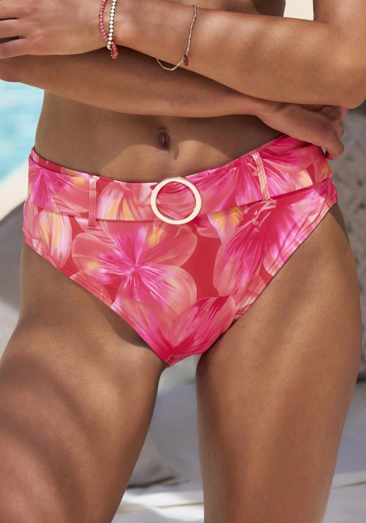 S.OLIVER S.OLIVER Highwaist-Bikini-Hose Bikini Hose Damen - pfirsich bedruckt - 0 | SportScheck