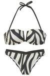 FRENCH CONNECTION Bandeau-Bikini Bikini Set Damen - schwarz-creme