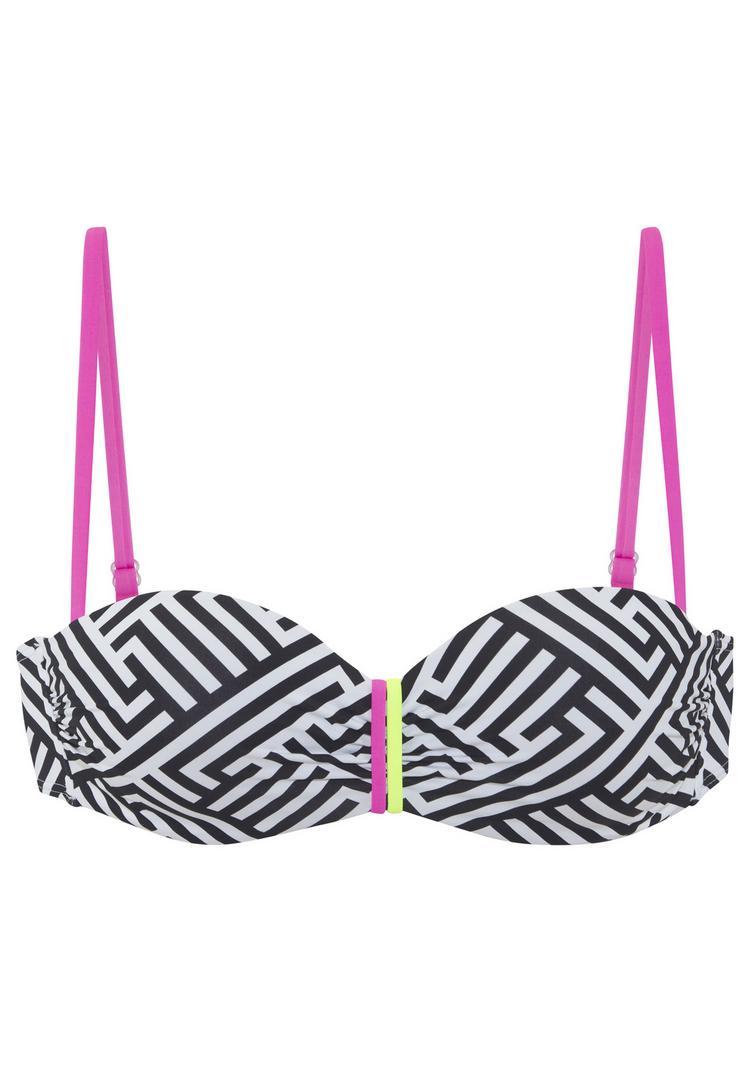 Buffalo Buffalo B&uuml;gel-Bandeau-Bikini-Top Bikini Oberteil Damen - schwarz-wei&szlig; - 0 | SportScheck