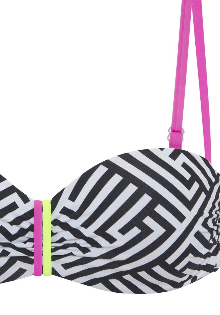 Buffalo Buffalo B&uuml;gel-Bandeau-Bikini-Top Bikini Oberteil Damen - schwarz-wei&szlig; - 1 | SportScheck