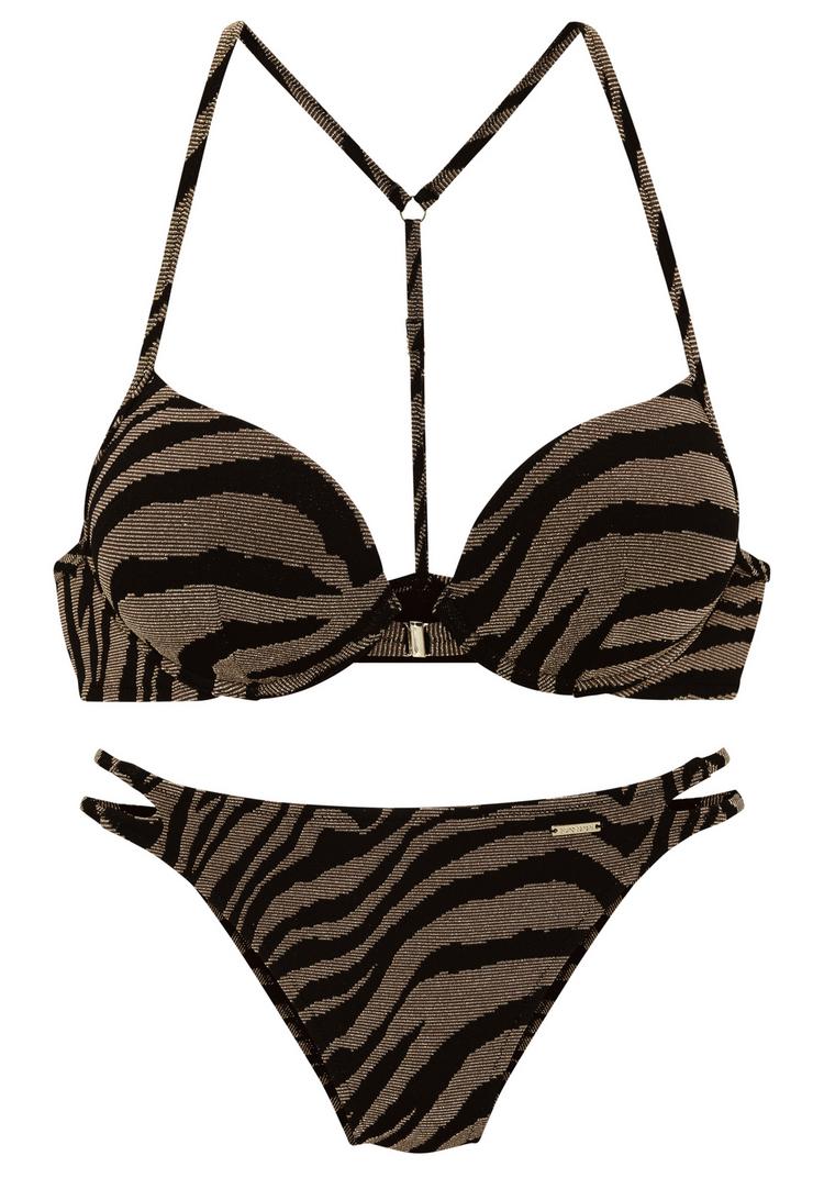 BRUNO BANANI BRUNO BANANI Push-Up-Bikini Bikini Set Damen - schwarz-gold - 0 | SportScheck
