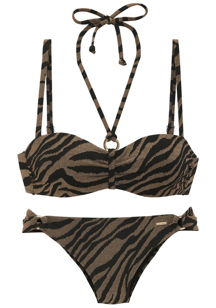 BRUNO BANANI BRUNO BANANI B&uuml;gel-Bandeau-Bikini Bikini Set Damen - schwarz-gold - 0 | SportScheck