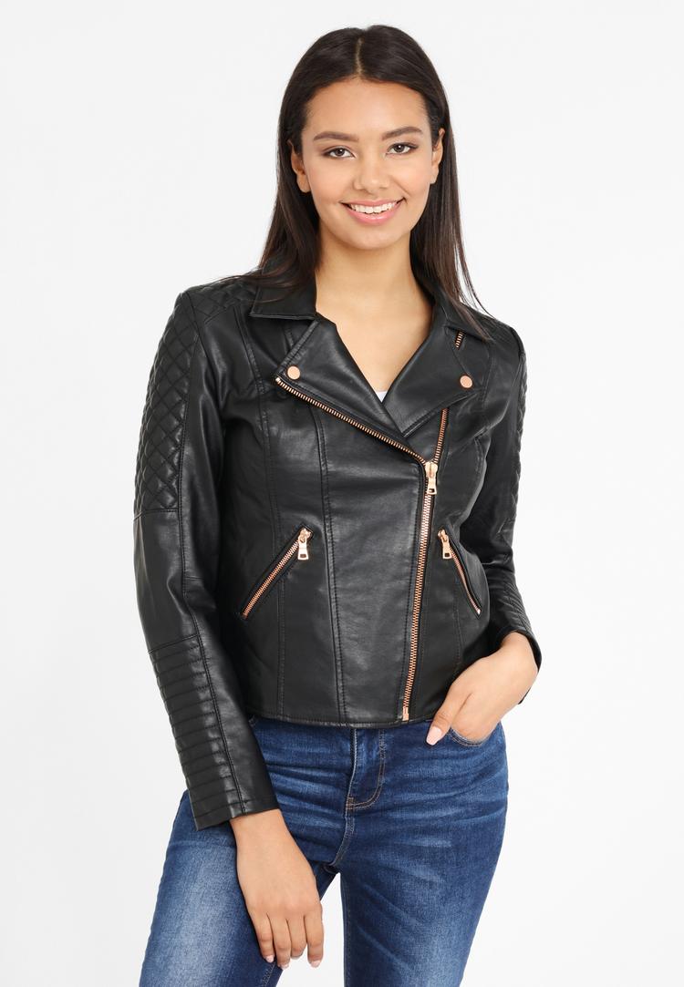 Lascana Lascana Lederimitatjacke Kunstlederjacke Damen - schwarz - 0 | SportScheck