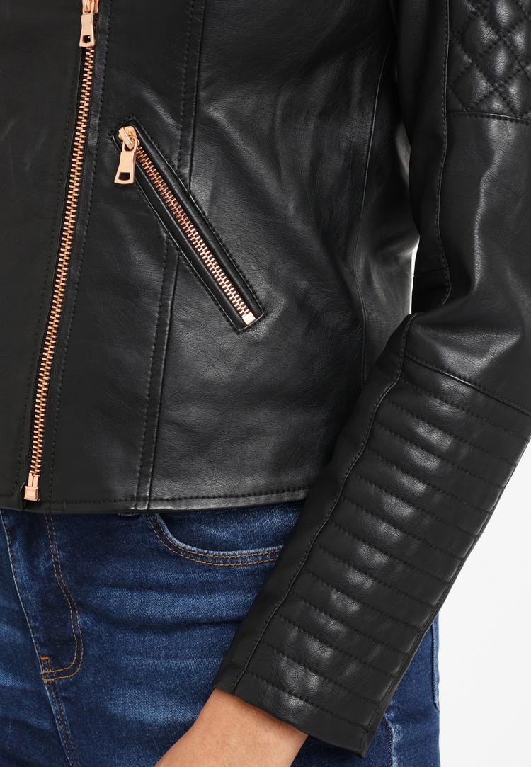 Lascana Lascana Lederimitatjacke Kunstlederjacke Damen - schwarz - 1 | SportScheck