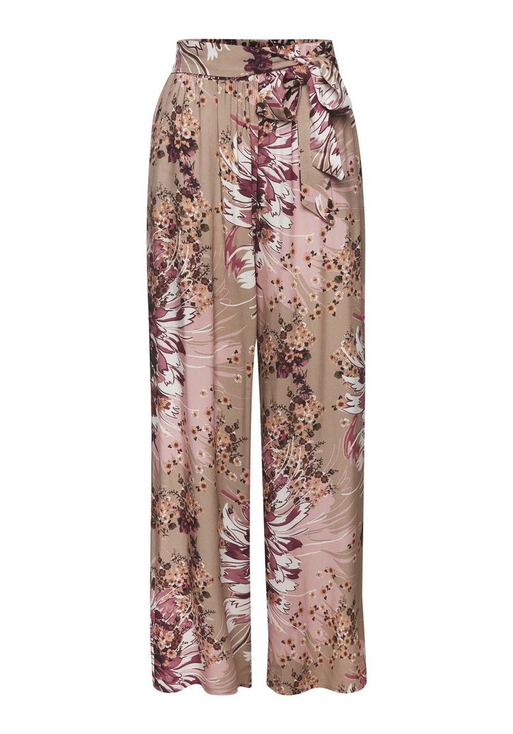 Lascana Lascana Palazzohose Stoffhose Damen - taupe-beere bedruckt - 0 | SportScheck