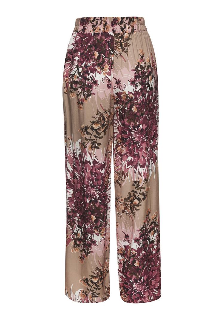 Lascana Lascana Palazzohose Stoffhose Damen - taupe-beere bedruckt - 0 | SportScheck