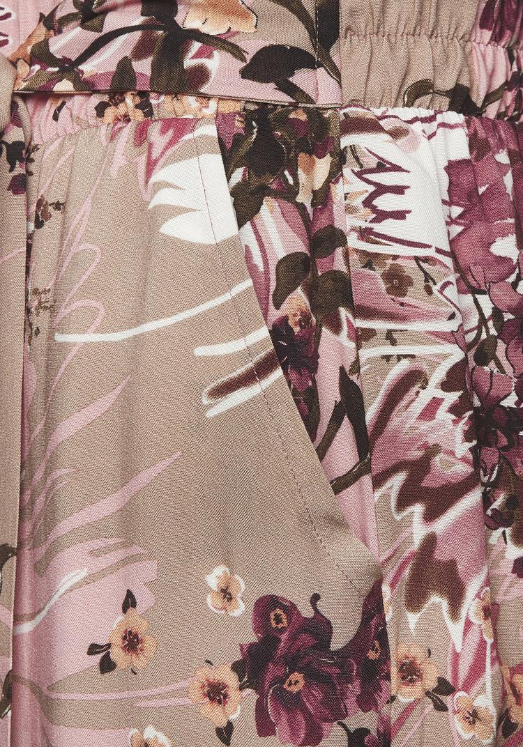 Lascana Lascana Palazzohose Stoffhose Damen - taupe-beere bedruckt - 0 | SportScheck