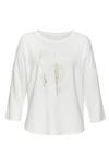 Lascana 3/4-Arm-Shirt Longshirt Damen - wei&szlig; - beige - silber