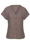Lascana Kurzarmshirt T-Shirt Damen - taupe