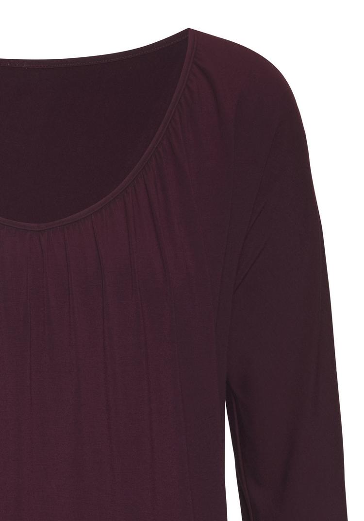 Lascana Lascana 3/4-Arm-Shirt Longshirt Damen - aubergine - 1 | SportScheck