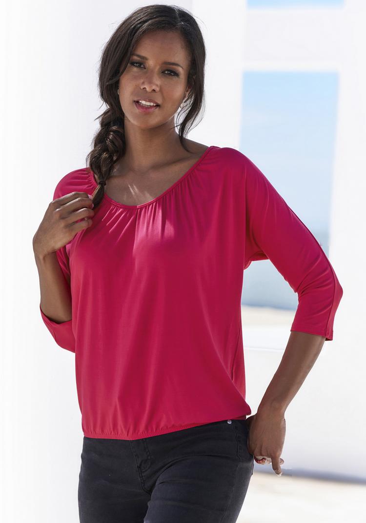 Lascana Lascana 3/4-Arm-Shirt Longshirt Damen - pink - 0 | SportScheck