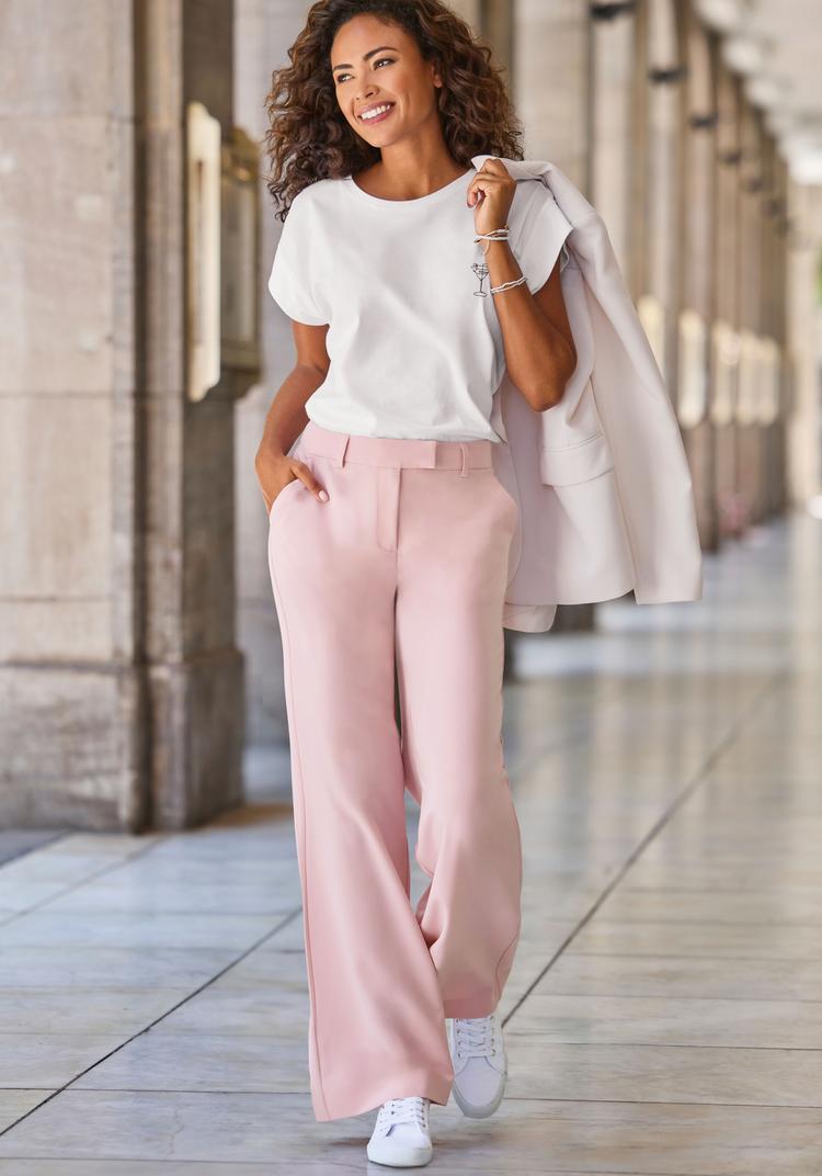 Lascana Lascana Kurzarmshirt T-Shirt Damen - wei&szlig; - 1 | SportScheck