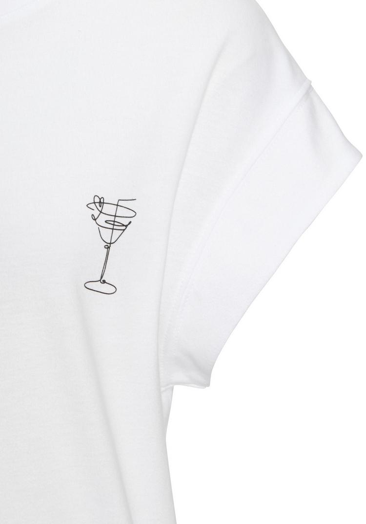 Lascana Lascana Kurzarmshirt T-Shirt Damen - wei&szlig; - 0 | SportScheck