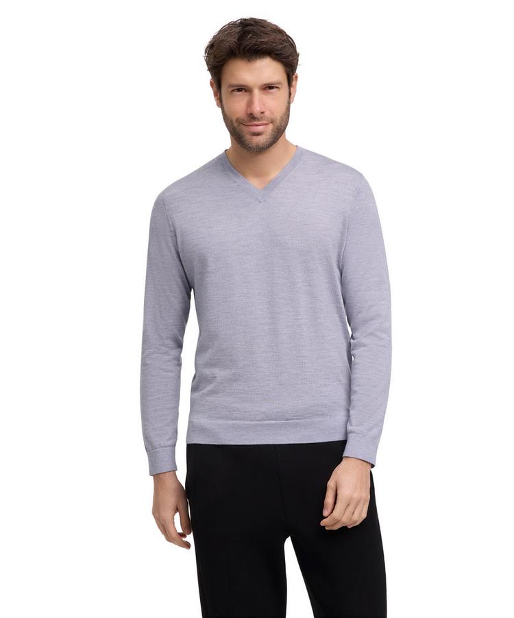 Falke Falke Merino Ultrafine V-Neck Strickpullover Herren - dusty mel. (3268) - 0 | SportScheck