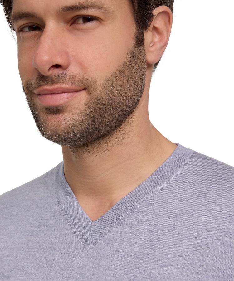 Falke Falke Merino Ultrafine V-Neck Strickpullover Herren - dusty mel. (3268) - 2 | SportScheck