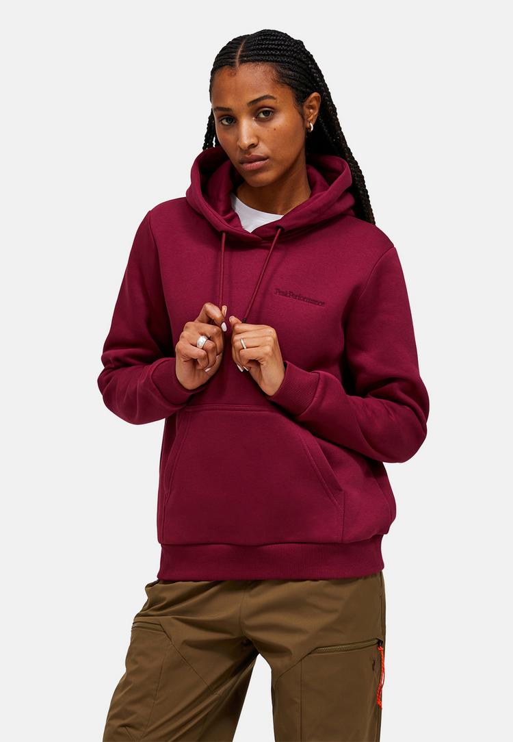 Peak Performance Peak Performance W Original Small Logo Hood Sweatshirt Damen - weinrot - 1 | SportScheck