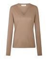Falke Merino X-fine V-Neck Strickpullover Damen - sesame (4390)