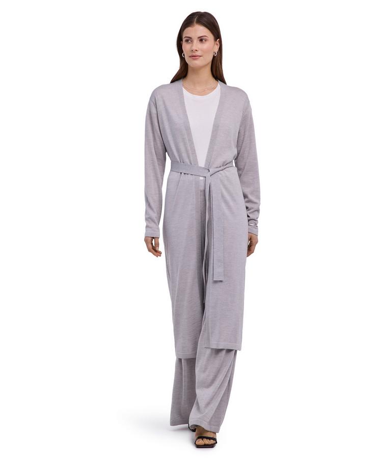 Falke Falke Merino X-Fine Long Cardigan Strickpullover Damen - light grey heather (3106) - 0 | SportScheck