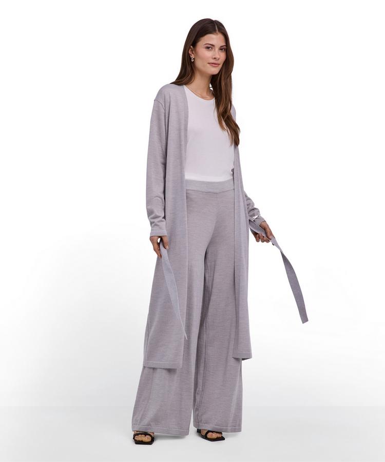 Falke Falke Merino X-Fine Long Cardigan Strickpullover Damen - light grey heather (3106) - 1 | SportScheck